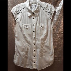 Vintage Guess Jeans Western Sleeveless Button Down Shirt